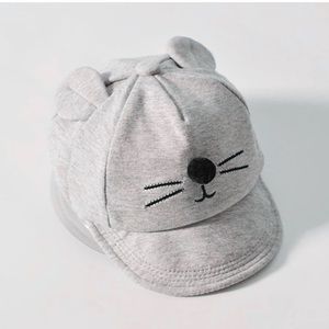 Baby Cotton Sun Hat / Baby Cap - LIGHT GRAY